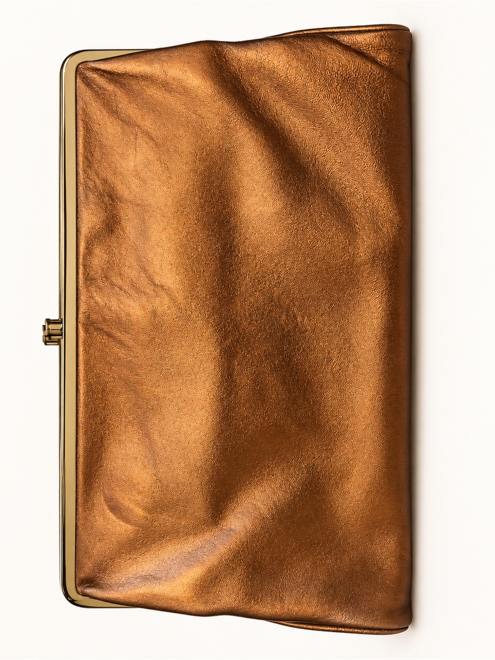 Vintage HOBO Lena Metallic Bronze Oversized Bifold Wallet/Clutch — Discontinued